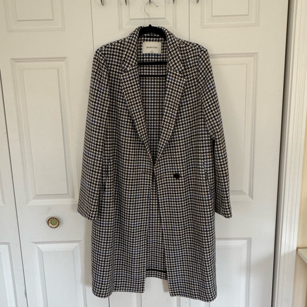 Aritzia Babaton Houndstooth Wool Coat